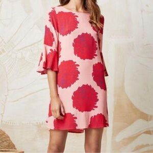 Mister Zimi Pink and Red Lotus Floral Peggy Dress
